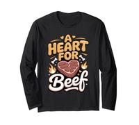 A Heart for Beef Butcher Meat Cutter Cleaver Long Sleeve T-Shirt