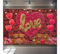 A heart shining rose festival background, romantic wedding festival decoration photo banner, booth props, wall hanging signs. 240X180cm