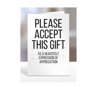 A heartfelt expression of appreciation, card, gifts for men, women, to say thank you, presents for christmas, birthday, funny, silly, joke, gag, humour, A5-246_45