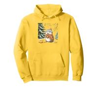 A Hedgehog In A Beanie And Scarf, Admiring The Snow Pullover Hoodie