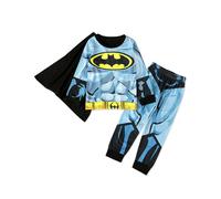 (A, Height 140-150cm) Super Boy Toddler Pajama Shirt Pants Birthday Party Outfit Superhero Kids Halloween Costume