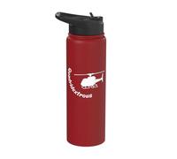 A Helicopter Pilot is Square w Silhouette Stainless Steel Insulated Water Bottle