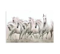 A Herd of Galloping White Horses Canvas Poster Wall Art Decor Print Picture Paintings for Living Room Bedroom Decoration 12x18inch(30x45cm)