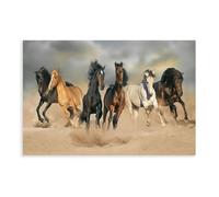 A Herd of Horses Galloping Across The Desert Canvas Poster Wall Art Decor Print Picture Paintings for Living Room Bedroom Decoration 24x36inch(60x90cm)