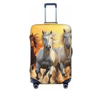 A Herd of Horses were Running in The River Elastic Travel Luggage Cover Suitcase Protector, Print Suitcase Baggage Cover Anti-Scratch