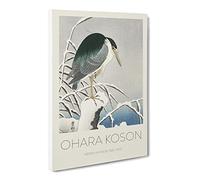 A Heron In The Snow By Ohara Koson Canvas Print | Gallery Wrapped 30mm Frame Wall Art | 20x14 inches | Ready to Hang | Asian Landscape Picture | Living Room Bedroom Lounge Office