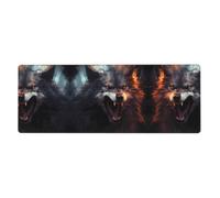 A Hideous Wolf Printing Extra Large Mouse Pad 12x31.5in for Office, Gaming, and Learning - Durable, Comfortable, and Environmentally Friendly