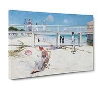 A Holiday At Mentone By Charles Conder Canvas Print | Gallery Wrapped 30mm Frame Wall Art | 24x16 inches | Ready to Hang | Classic Picture | Living Room Bedroom Lounge Office