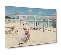 A Holiday At Mentone By Charles Conder Canvas Print | Gallery Wrapped 30mm Frame Wall Art | 30x20 inches | Ready to Hang | Classic Picture | Living Room Bedroom Lounge Office