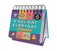 A Holiday Everyday Perpetual Calendar - Aesthetic Desk Decor, 365 Daily Desktop Calendar with Goofy & Silly Holidays, Reusable Reversible Stand, Creative Gift for Home Office Study Room