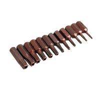 (A: Hollow) 12pcs S2 Steel T6-T40 Magnetic Torx Screwdriver Bits Set 25mm Security Tamper Proof Screwdriver Bit