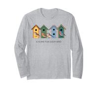 A Home for Every Bird Colorful Birdhouses Long Sleeve T-Shirt