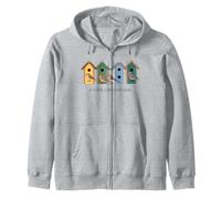 A Home for Every Bird Colorful Birdhouses Zip Hoodie