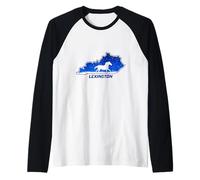 A Horse Inside Kentucky Map Lexington Vintage Retro Raglan Baseball Tee