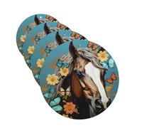 A horse with flowers and butterflies Car Air Freshener Cards for Women Men 4 Pack Cute Car Accessories Long Lasting Scent Car Diffuser Hanging Auto Aromatherapy Tablets Car Fresheners Gifts