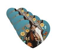 A horse with flowers and butterflies Car Air Freshener Cards for Women Men 4 Pack Cute Car Accessories Long Lasting Scent Car Diffuser Hanging Auto Aromatherapy Tablets Car Fresheners Gifts