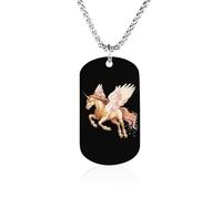 A Horse with Wings Men's Pendant Necklace for Women Customizable Jewelry Dog Tag Memorial Necklaces