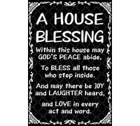 A House Blessing Metal Tin Sign Bless Wall Decor House Warming Gifts Blessing Wall Pediments Christian Decor For Home Farmhouse Entryway 8x12 Inch