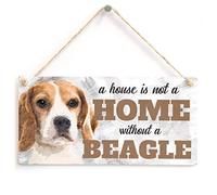 A House is not a Home Without a Beagle - Cute Dog Owner Small Novelty Gift Plaque
