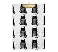 A House is not a Home Without a cat Seamless Plastic Clipboard A4 Letter Size PVC Writing Board with Low Profile Gold Metal Clip Hardboard for School, Office 12.5x9 Inch