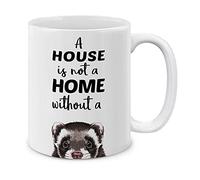 A House is Not A Home Without A Ferret Pet Mug with Handle Ceramic Drinkware Durable Coffee Mug for Cappuccino Beverages Everyday Use Cocoa 330Ml