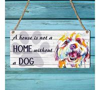 ‘A House Is Not a Home Without Dogs’ - Multi Breed Dog Lover Wall Sign Featuring Frenchie, Rottweiler, Greyhound, Dalmatian, Collie & Beagle, Dog Owners, (Dog 2, Large: 29 cm (H) × 13.5 cm (W))