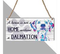 ‘A House Is Not a Home Without Dogs’ - Multi Breed Dog Lover Wall Sign Featuring Frenchie, Rottweiler, Greyhound, Dalmatian, Collie & Beagle, Dog Owners, (Dalmation, Small: 19 cm (H) × 9 cm (W))