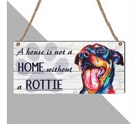 ‘A House Is Not a Home Without Dogs’ - Multi Breed Dog Lover Wall Sign Featuring Frenchie, Rottweiler, Greyhound, Dalmatian, Collie & Beagle, Dog Owners, (Rottie, Small: 19 cm (H) × 9 cm (W))