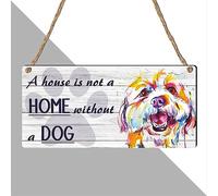 ‘A House Is Not a Home Without Dogs’ - Multi Breed Dog Lover Wall Sign Featuring Frenchie, Rottweiler, Greyhound, Dalmatian, Collie & Beagle, Dog Owners, (Dog, Small: 19 cm (H) × 9 cm (W))