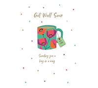 A Hug in A Mug Get Well Soon Hand-Finished Get Well Greeting Card JT261