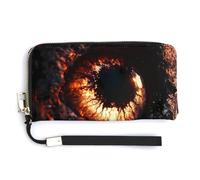 A Huge Eyeball Cute Coin Purse Leather Small Change Purse Zipper Travel Wallet Holder with Hand Strap