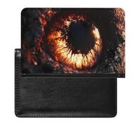 A Huge Eyeball Printed Passport Holder Cover Leather Passport Wallet Slim Card Case for Travel