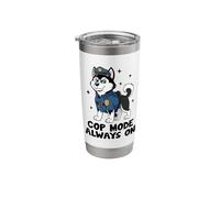 A Husky Policeman Cop Mode Always On Cop Police Officer Stainless Steel Insulated Tumbler