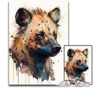 A Hyena in Watercolor_182120b 1000 Pieces Puzzle Gifts Wooden Jigsaw Puzzles for Adults for Home Decor & Holiday Fun 300 PCS