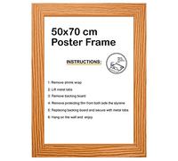 A.I.M 50cm x 70cm Poster Frame Picture Frame Black/White/Oak Photo Frame 50cm x 70cm Wall Frame (OAK, 70 x 50 cm)