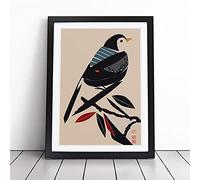A Japanese Bird | Framed Wall Art Print | Modern Home Decor Picture | Ready to Hang Artwork for Living Room, Bedroom, Kitchen or Office | Multiple Sizes