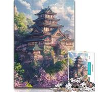 A Japanese Castle Jigsaw Puzzles for Adults Teenagers Jigsaws Puzzle,Help The Brain Exercise Addictive Toys to Cultivate Patience Parent-child Interaction (38x26cm)