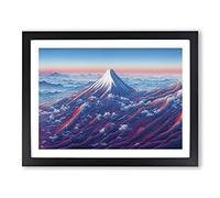 A Japanese Mountain Sunset Vol.3 Framed Print | A2 Black Framed Wall Art | Ready to Hang | Asian Landscape Picture | Living Room Bedroom Lounge Office