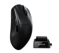 A.JAZZ AJ159 V2 SUPERLIGHT Wireless Gaming Mouse with Hot-Swappable Battery Design (Two Swappable 300mAh Battery Packs & Charging Dock), Ultra-Light 54g, Pixart PAW3395, 32000 DPI, for PC/MAC (Black)