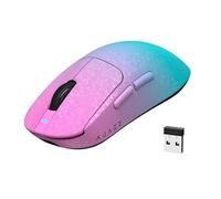 A.JAZZ AJ199 Carbon Fiber Gaming Mouse, Wireless 2.4G/BT/USB Wired Tri-mode, Ultra-Light 55g, PixArt PAW3311 Optical Sensor with 24K DPI & 1K Polling, 6 Button Programmable Gamer Office Mice - Pink