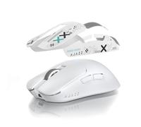 A.JAZZ AJ200NLMC Wireless Gaming Mouse,Triple Mode (2.4G/Bluetooth/Wired),AI Voice Interaction, PAW3311 Sensor, 24000 DPI, 1000Hz, 63g Lightweight, 500mAh,Web Driver, Ergonomic Keel Frame, White