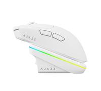 A.JAZZ AJ200P AI MASTER Wireless Gaming Mouse with Magnetic Charging Dock, PAW3955 Sensor, Up to 80000 DPI, NearLink BS2826 IC, Dual 8000Hz, AI-Powered Voice Control, AI Game Coach, for PC/MAC, White