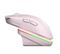 A.JAZZ AJ200P AI MASTER Wireless Gaming Mouse with Magnetic Charging Dock, PAW3955 Sensor, Up to 80000 DPI, NearLink BS2826 IC, Dual 8000Hz, AI-Powered Voice Control, AI Game Coach, for PC/MAC, Pink