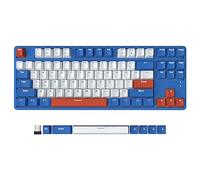 A.JAZZ AK871 Wireless Gaming Keyboard 75%, Bluetooth5.0/2.4G Dual Modes, TKL 80% Mechanical Keyboard with Hot-Swappable Tactile Blue Switch, Compact 87 Key US Layout, No Backlit for Win/Mac - Blue