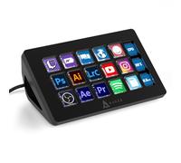 A.JAZZ AKP153 Stream Studio Controller Stream Deck-Type-c Wired with 15 Macro LCD Key&1 Side Screen Display Detachable Stand for Multi Action Triggered in WIN MAC Twitter TikTok YouTube OBS App(Black)