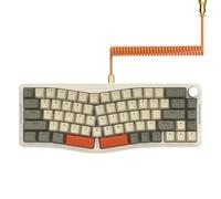 A.JAZZ AKS068 Wired Mechanical Gaming Keyboard with Coiled USB C Cable,Gasket Mounted Alice 68 with CNC Knobs,Hot-Swap Red Switch,VIA Programmable Driver,RGB backlight,PBT keycaps,for WIN/MAC-Grey