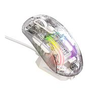 A.JAZZ Wireless Gaming Mouse with Full Transparent,Tri-Mode 2.4GHz/Bluetooth/Wired Mouse,Digital Display,Charging Base,3D RGB Backlit,Silent Mice with 7 Buttons,Wireless Mice for Laptop,PC,Mac(White)