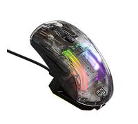 A.JAZZ Wireless Gaming Mouse with Full Transparent,Tri-Mode 2.4GHz/Bluetooth/Wired Mouse,Digital Display,Charging Base,3D RGB Backlit,Silent Mice with 7 Buttons,Wireless Mice for Laptop,PC,Mac(Black)