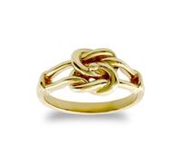 (A) Jewelco London Kids Solid 9ct Yellow Gold Double Knot Baby Ring - JBR014
