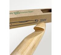 A Jolly Big 30mm Wooden Crochet Hook, Giant Single-Ended Hook with Thumb Grip